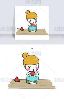 小朋友吃瓜绘画,小朋友吃瓜绘画的欢乐瞬间